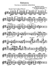 Равель - Хабанера для скрипки (Крейслер) - Партия - первая страница